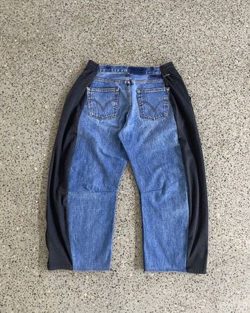 Upcycled Adidas and Denim Pants