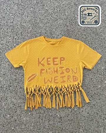 Upcycled y2k Fringe Graphic Tee
