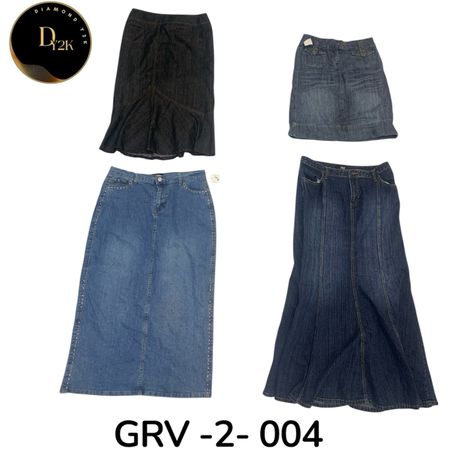 Falda de mezclilla azul retro Y2K – Look vintage moderno (GRV-2-004