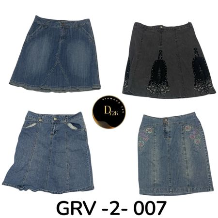 Retro Y2K Denim Skirt – Authentic Vintage 2000s Look (GRV-2-007)