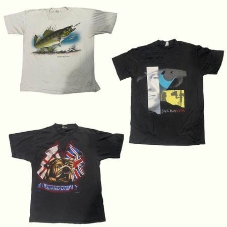 Vintage Grafik T-Shirts Bundle | Gemischte Tier-, Renn- & Naturdrucke