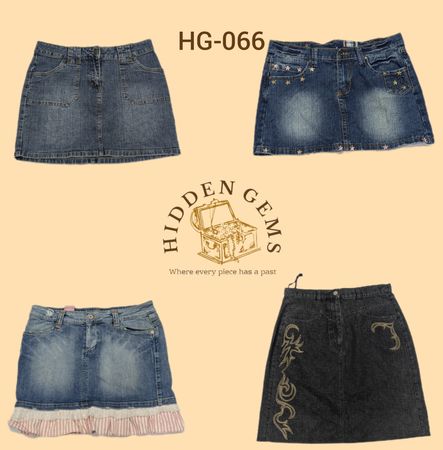 Y2K Cyber Girl Era Mini Denim Skirts (HG-066)