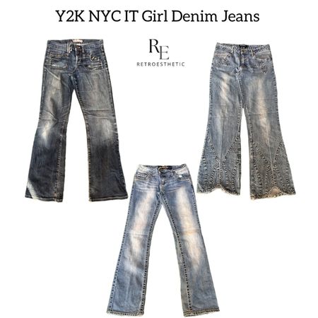 Y2K NYC IT Girl Denim Flare Jeans RE-2755