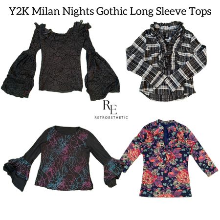 Y2K Milan Night Gothic Long Sleeve Tops RE-2759