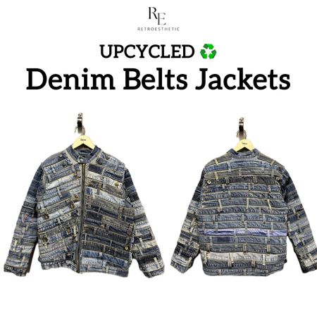 Jaquetas de Patches de Cintura em Jeans Reciclado