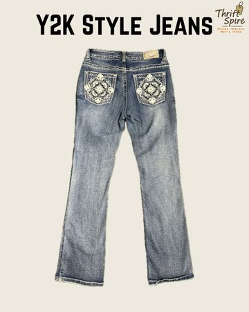 Y2K Pop Glam Schwer Verziert Jeans (Inklusive Silber, Vigoss, Grace In La) - [TS-0407]