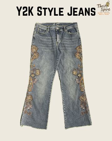 Y2K schwere bestickte Jeans (einschließlich Grace In LA, Sexy Couture, Vigoss) - [TS-0408]