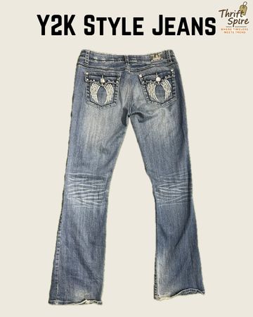 Y2K Embroided/Embellished Jeans (Including Silver, Rock & Roll, LA Idol) - [TS-0410]