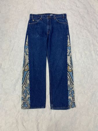 Upcycled Levi's Pants with Tapestry Inserts