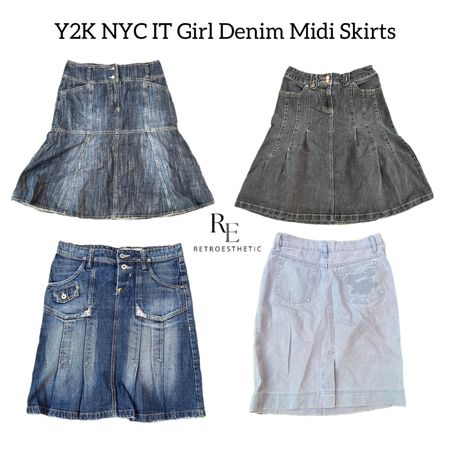 Y2K NYC IT Girl Gonne in Denim Midi RE-2762