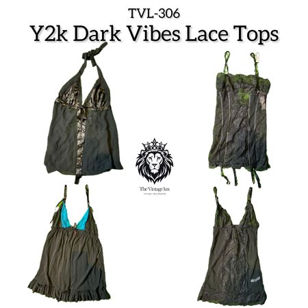 Y2K Dark Vibe Lace Tops (TVL-306)
