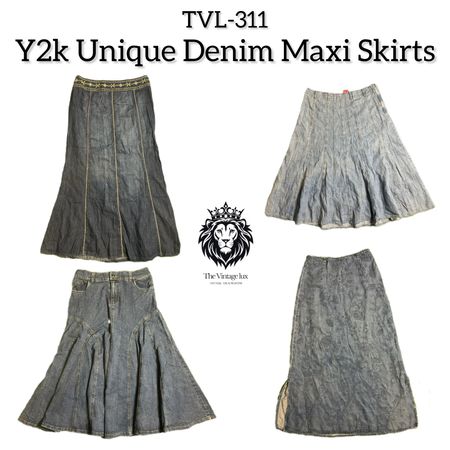 Y2K Unique Denim Maxi Skirts (TVL-311)