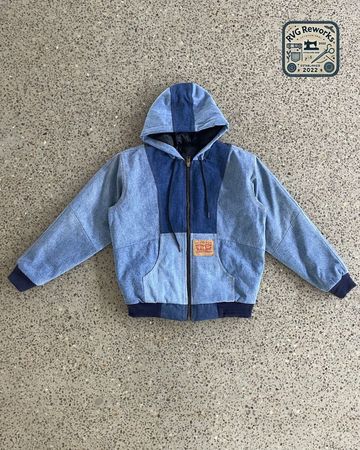 Upcycled LLW Denim Panel Hoodie