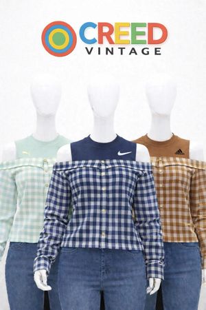 CR1263 Upcycled Off-shoulder Reworked shirt top