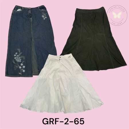 Vintage-inspirierter Jeans-Logrock – Perfekt für den Alltag (GRF-2-65)