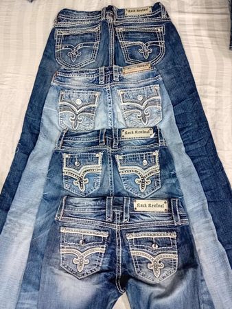 CR6449 Vintage Rock Revival Ladies Flare Jeans