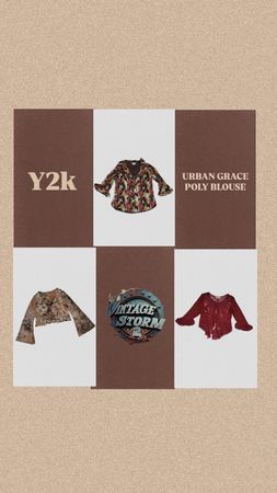 Y2K Urban Grace Poly Bluse