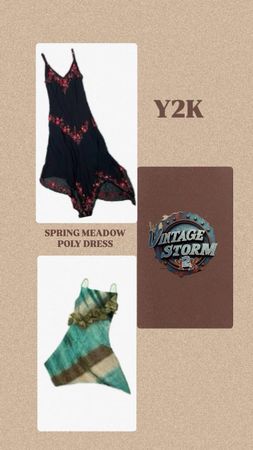 Y2K Spring Meadow Poly Dress
