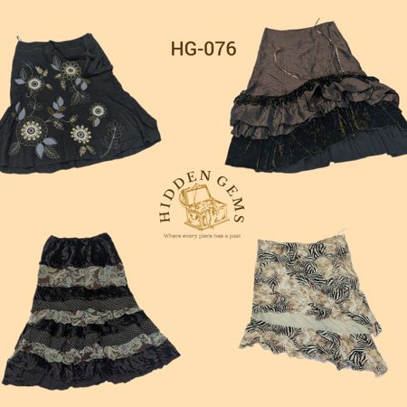 Y2K Unique earthy tone midi skirts(HG-076)