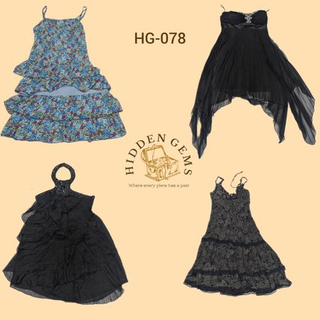 Abiti midi floreali unici Y2K (HG-078)