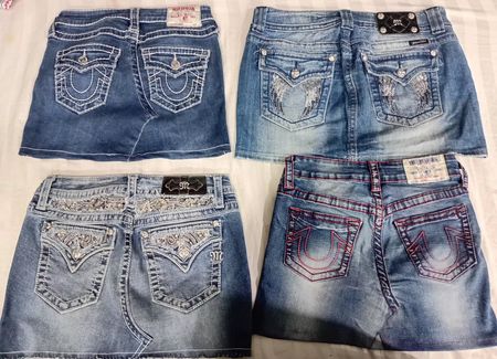 CR6457 Upcycle True Religion & Miss Me Skirts