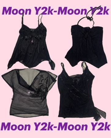 Y2K Gothic Black Night Out Tops (M-1123)