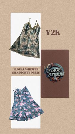 Y2K Floral Whisper Silk Nighty