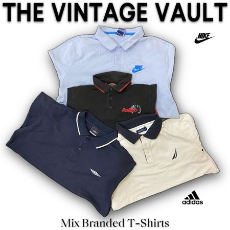 Camisetas de marca mixta, incluyendo Nike, Adidas y otras.