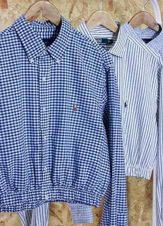 Upcycled Polo Ralph Lauren Full Zip Crop Top