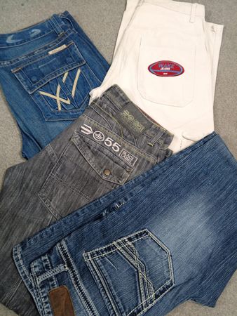 #240 Pantalones vaqueros holgados de hip-hop para hombre