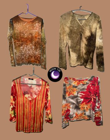 Y2k Burnt Core Lange Ärmel Mesh Tops (M-1127)