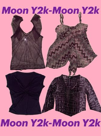 Y2k Festive Purple Tops (M-1136)