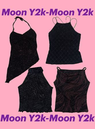Y2K Gothic Bling Party tops (M-1136)