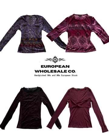 Y2K Purple Haze Mesh Tops