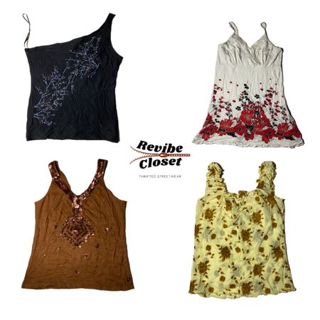 Y2K Dark & Mody Grunge Cami Tops RC-031