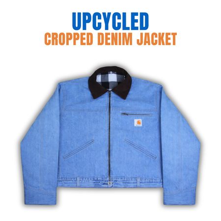 Upcycled Carharrt Cropped Denim Jacket - Moq 15