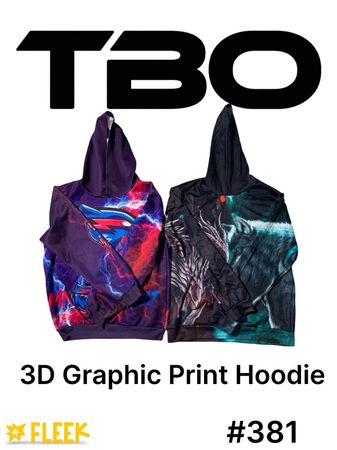 3D Graphic Print Hoodie   #381