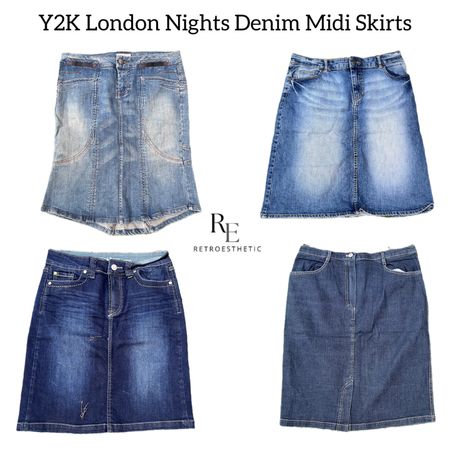 Y2K NYC IT Girl Denim Midi Skirts RE-2764