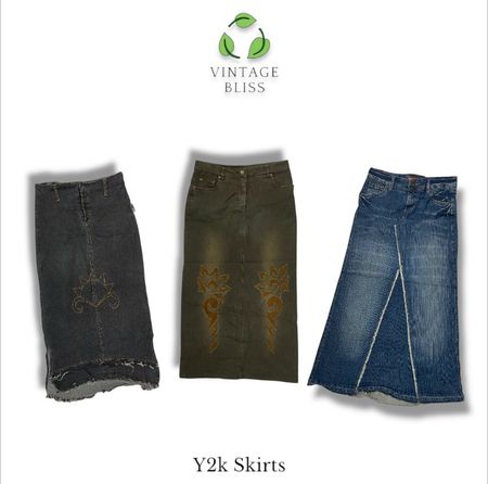 Y2K Denim Long Skirts