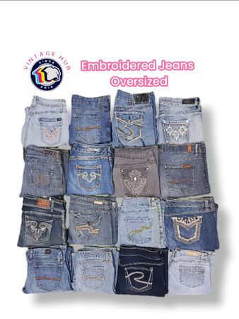 Embroidered Jeans - Oversized