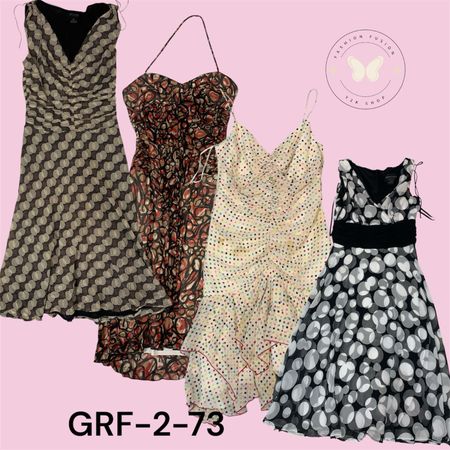 Abito in poliestere stampato all-over – Abito casual facile da indossare (GRF-2-73)