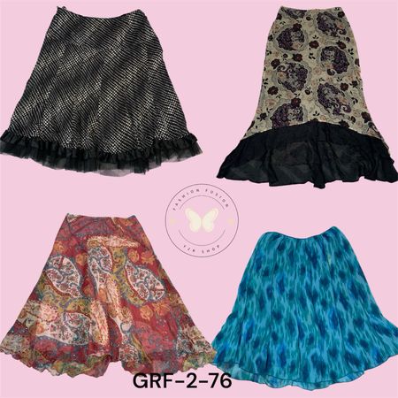 Comfortable Printed Poly Skirt for Women (GRF-2-76)