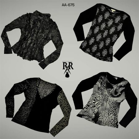 Y2K All Black Rave Full Sleeve Tops (AA-675)