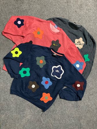 Flower Upcycle Nike Jumper