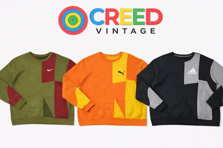 CR1285 UPCYCLED Mixed Branded Patchwork Sweatshirt