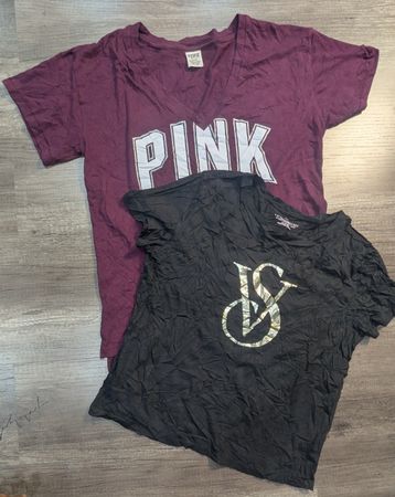 3654 - Pink, Victoria's Secret Pink Half Sleeves T-Shirts