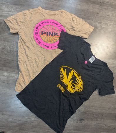 3656 - Pink, Victoria's Secret Pink Half Sleeves T-Shirts