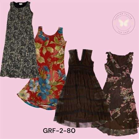 Women’s Printed Poly Dress – Lightweight & Comfortable  (GRF-2-80)