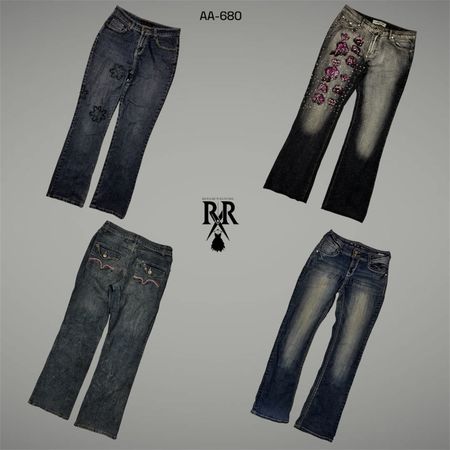 Y2K It Girl Denim Flare Jeans (AA-680)
