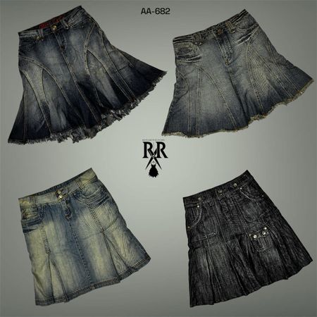 Y2K Britney Era Denim Midi Skirts (AA-682)